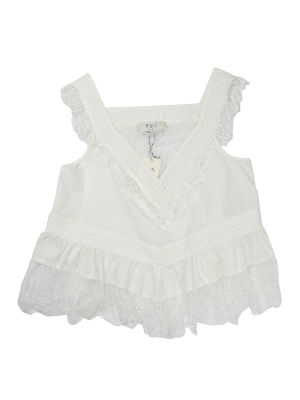 Sea New York Hilda Solid Sleeveless Top in White